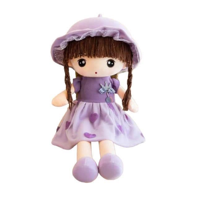 Muneca De Trapo De Peluche Tierna Suave 45cm Lila 0