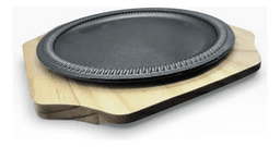 Bandeja Tabla Placa Para Carnes Con Base Bambu M6 Negro