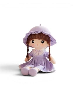 Muneca De Trapo De Peluche Con Lazo Tierna Suave 45cm L Lila 0
