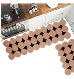 Set 2 Alfombra Hogar Limpiapies Antideslizante 118x38cm M1 Marron Liso Cafe
