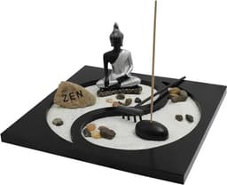 Buda Con Porta Incienso Decorativo Zen Plateado X