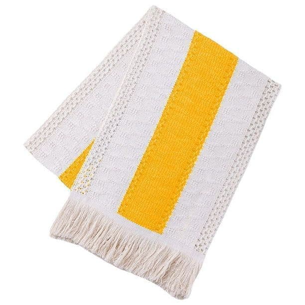 Mantel Camino De Mesa Rectangular Yute Linea 180x30cm A Amarillo