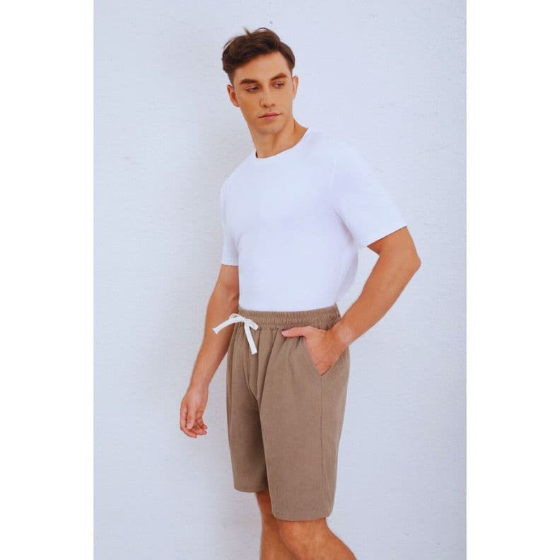 Short Hombre Bermuda Holgado Pantalon Corto Casual 7149 Cafe L