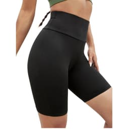 Calza Corta Deportiva Tiro Extra Alto Gym Running Jogging Lycra 013 Negro L-XL