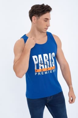 Polera Musculosa Hombre Sin Mangas Paris Colores 7604 Azul M