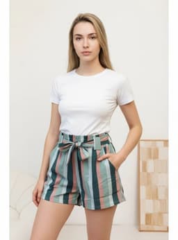 Short Mujer Pantalon Corto Liviano Estampado Disenos Tricolor Colores W3031 Verde L