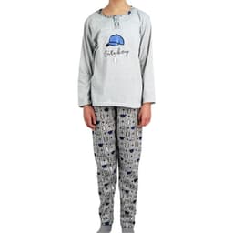 Pijama Nino Verano Manga Larga Disenos 411 Gris 14