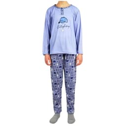 Pijama Nino Verano Manga Larga Disenos 411 Celeste 8