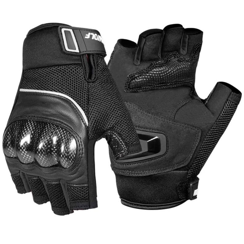 Guantes medio dedo para moto Motowolf 0327 Negro M