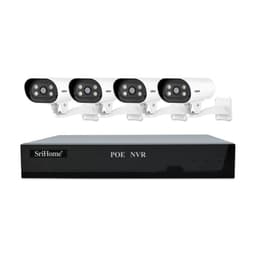 Kit POE NVR NVS005 + 4 camaras SH037B QHD 4MP 1440P SriHome Blanco