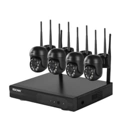 Kit NVR inalambrico 4 Camaras de seguridad IP Wifi QHD 1296P 3MP ESCAM WNK614 Blanco