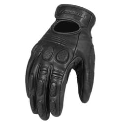 Guantes de cuero para motociclismo Vintage Motowolf 0311 Negro XXL