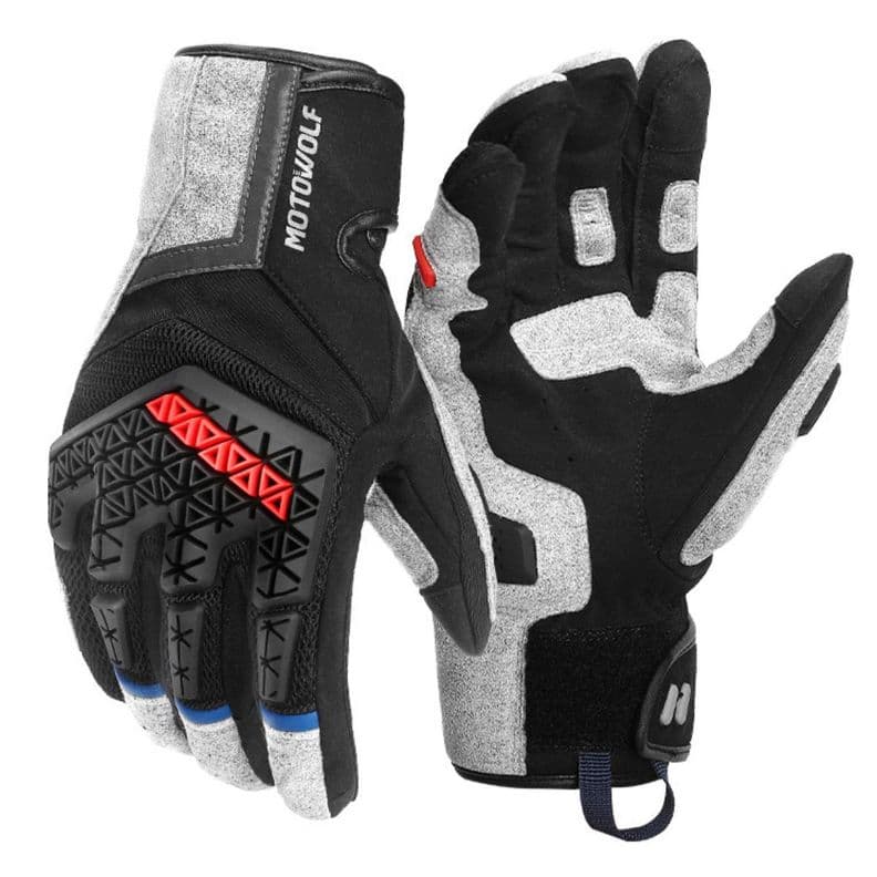 Guantes para motociclismo Motowolf 0338 Gris L
