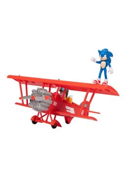 Avion Biplano Sonic Con Figura 6 Cms