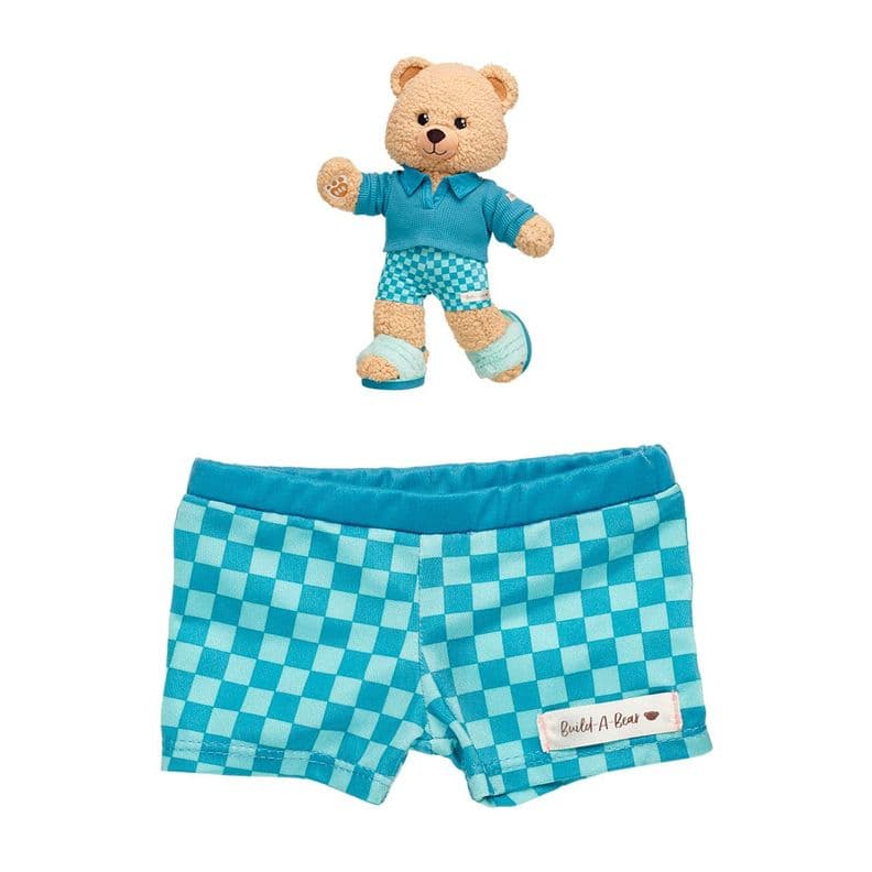 Short cuadrille Build A Bear azul para peluche