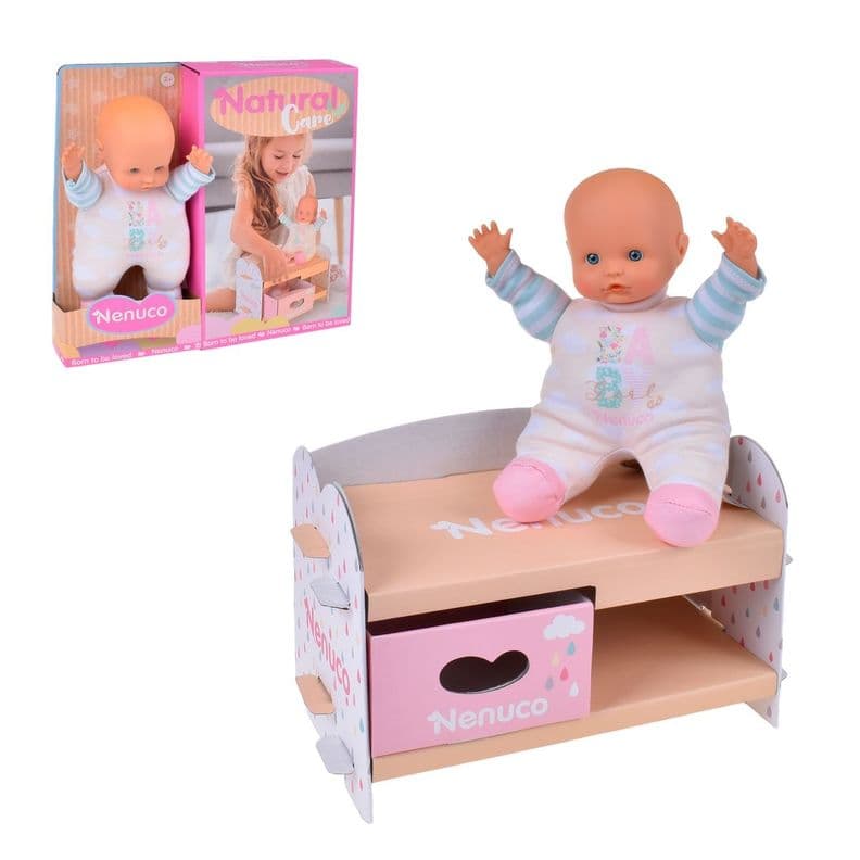 Muneca Nenuco cuidado natural para bebe cambiador