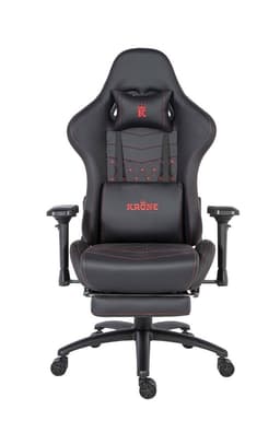 Silla Gamer Oficina Krone XL PRO Reclinable + Masaje + Apoyapies Negro