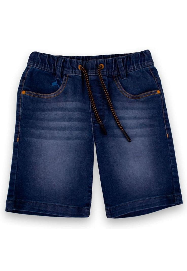 Bermuda Mezclilla Nino Denim Pillin Azul 10 anos