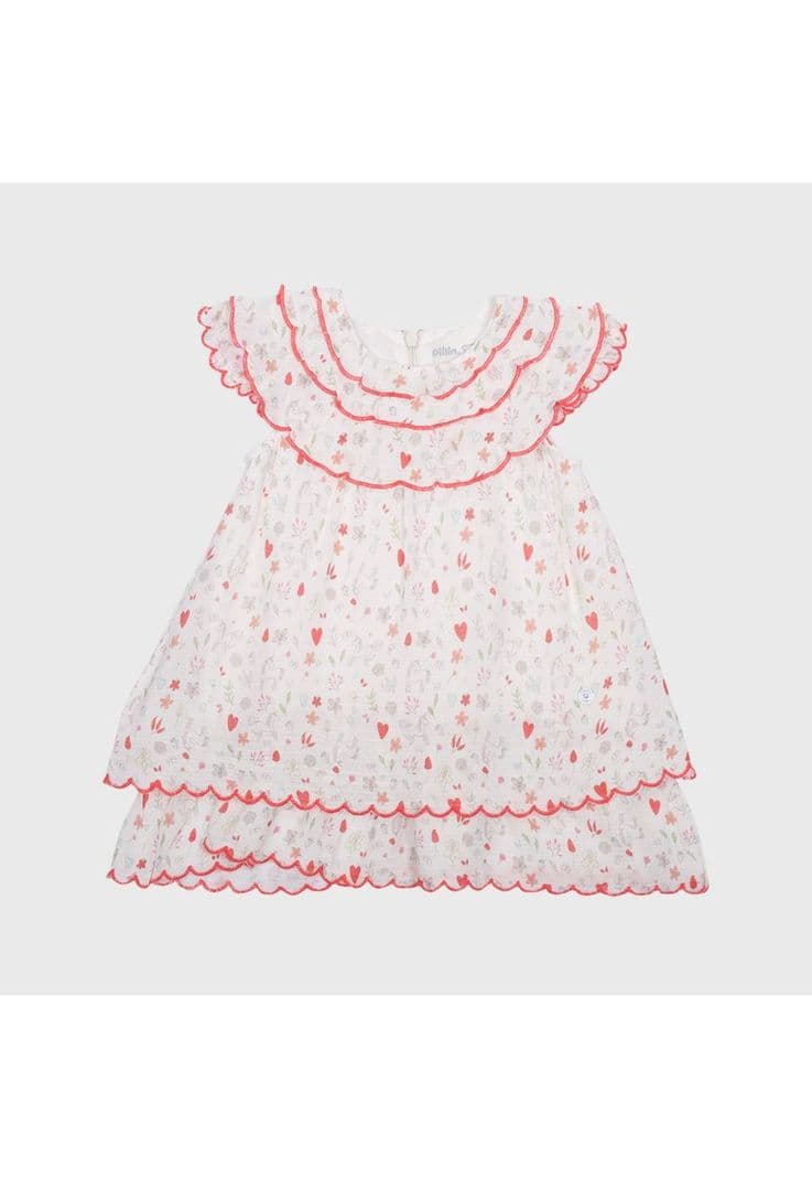 Vestido Verano Bebe Nina Blanco Pillin 3A