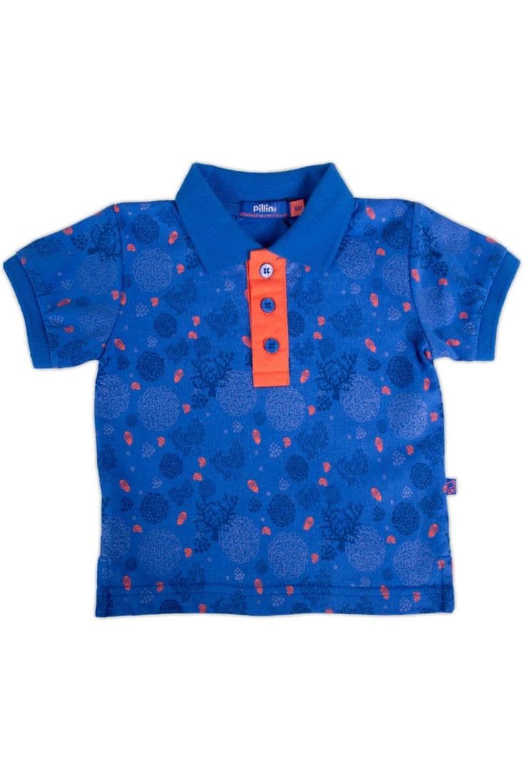 Polera Bebe Nino Azul petroleo Pillin 3 A 6 Meses