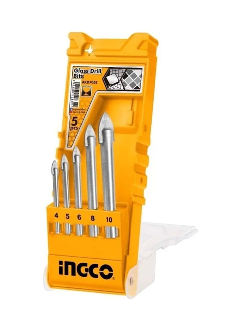 Set Brocas Punta Flecha Ceramica Vidrio 5pcs Ingco