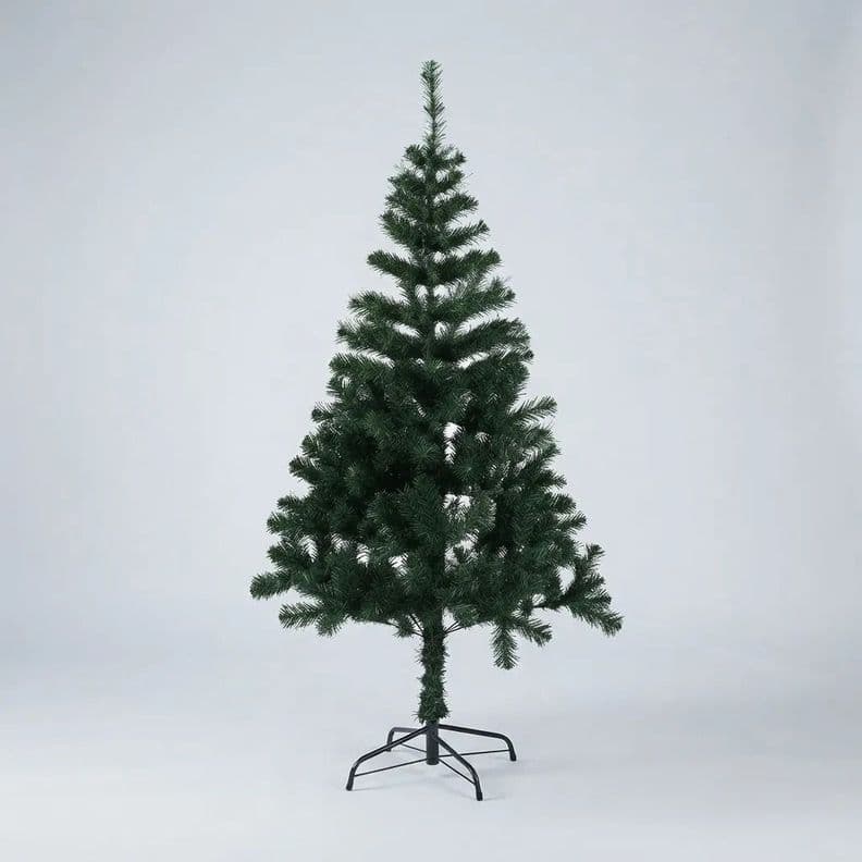 Arbol De Navidad Artificial Verde 150 Cm Con Base Verde