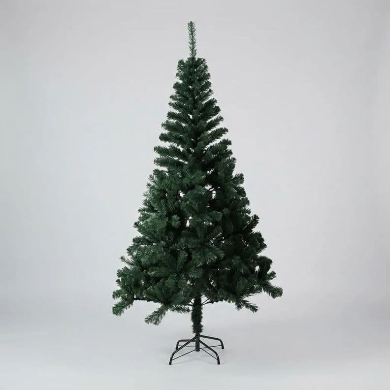 Arbol De Navidad Artificial 180 Cm Verde Oscuro Con Base Verde