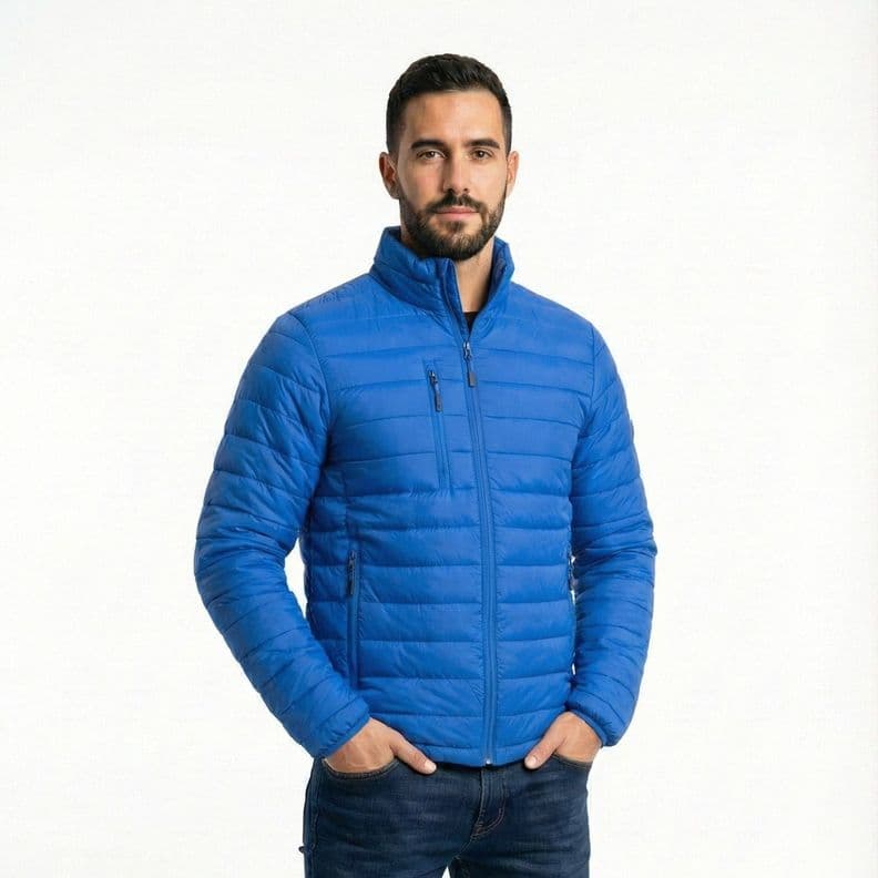 Parka Termica Ultraliviana Hombre Light Abrigo Invierno Azul S