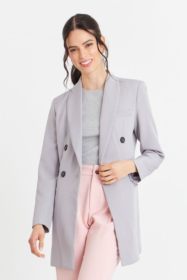 Blazer Cuello Cruzado Gris Nicopoly M