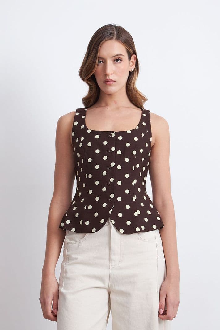 Gilet Lunares Cafe Nicopoly M