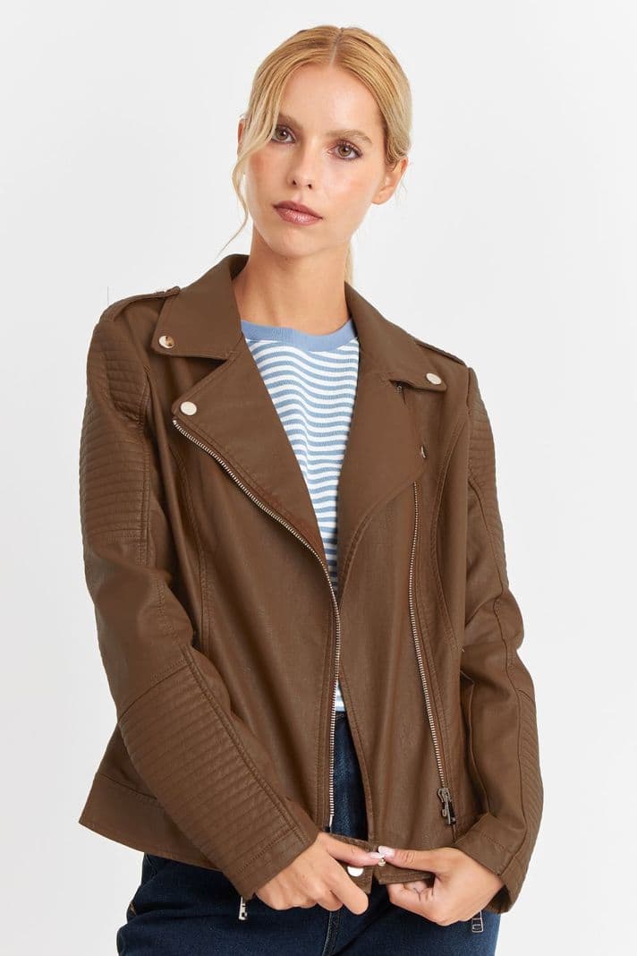 Chaqueta Ecocuero Tipo Biker Cafe Nicopoly M