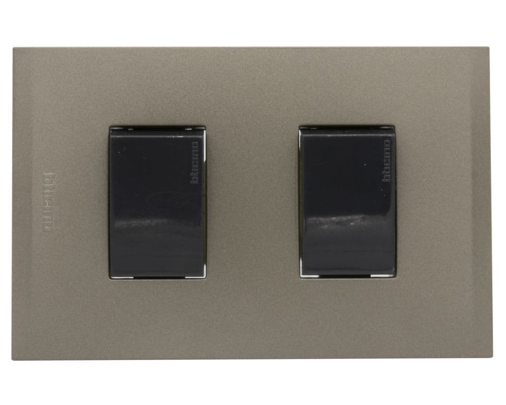 Placa armada interruptor doble 10A Nobile terra Bticino