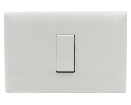 Interruptor simple 9/12 placa armada Linea S17 blanco