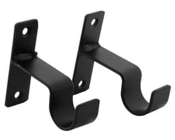 Soporte cortina simple para muro fierro 1'' 2un negro