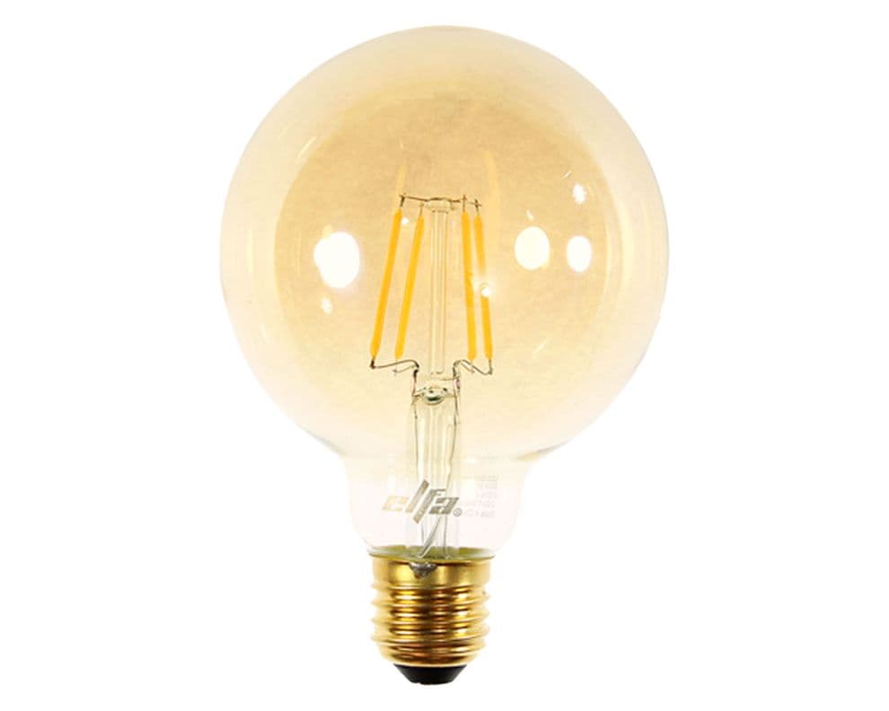 Ampolleta led 8W E27 luz calida G95 Filamento