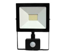 Reflector LED con sensor 30W 14 cm luz fria negro