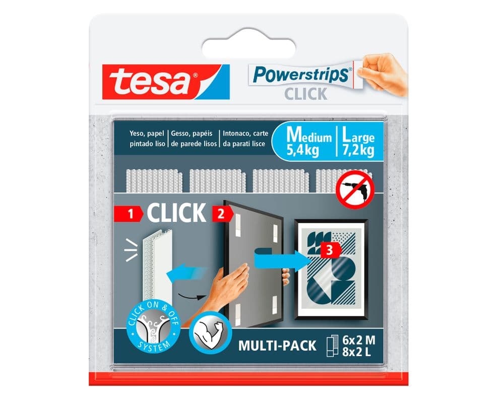 Pack tiras adhesivas 6x2 M 8x2 L