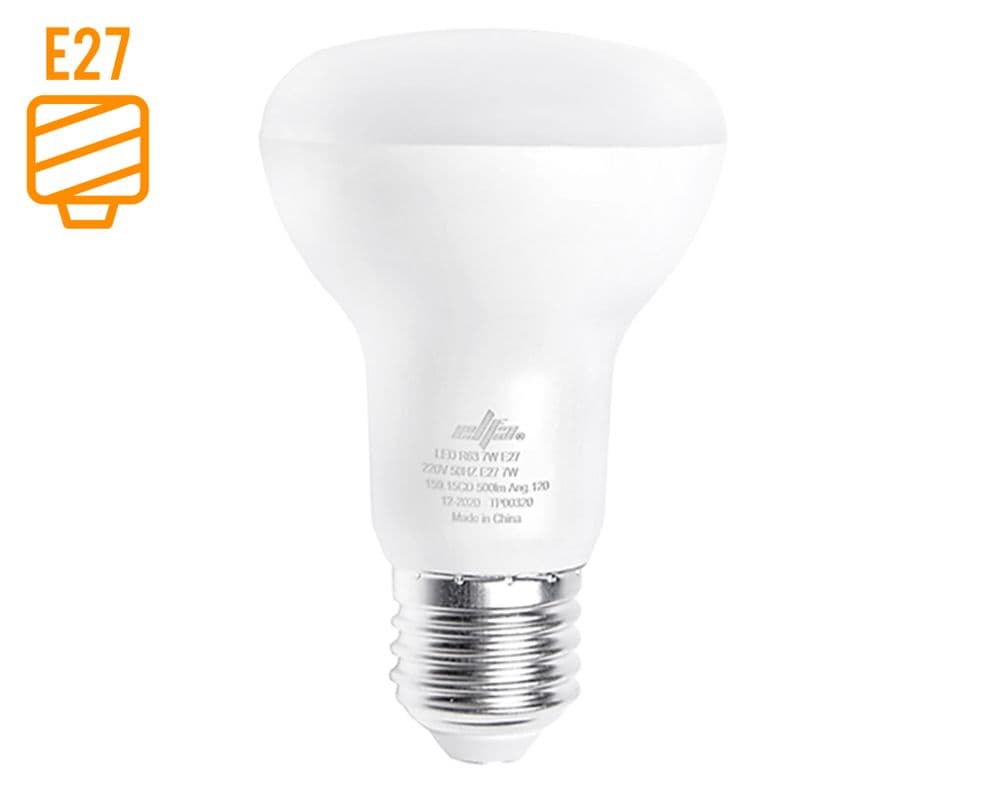 Ampolleta LED R63 7W E27 luz fria blanco