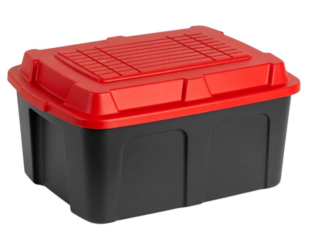 Baul gris/rojo polipropileno 100 litros