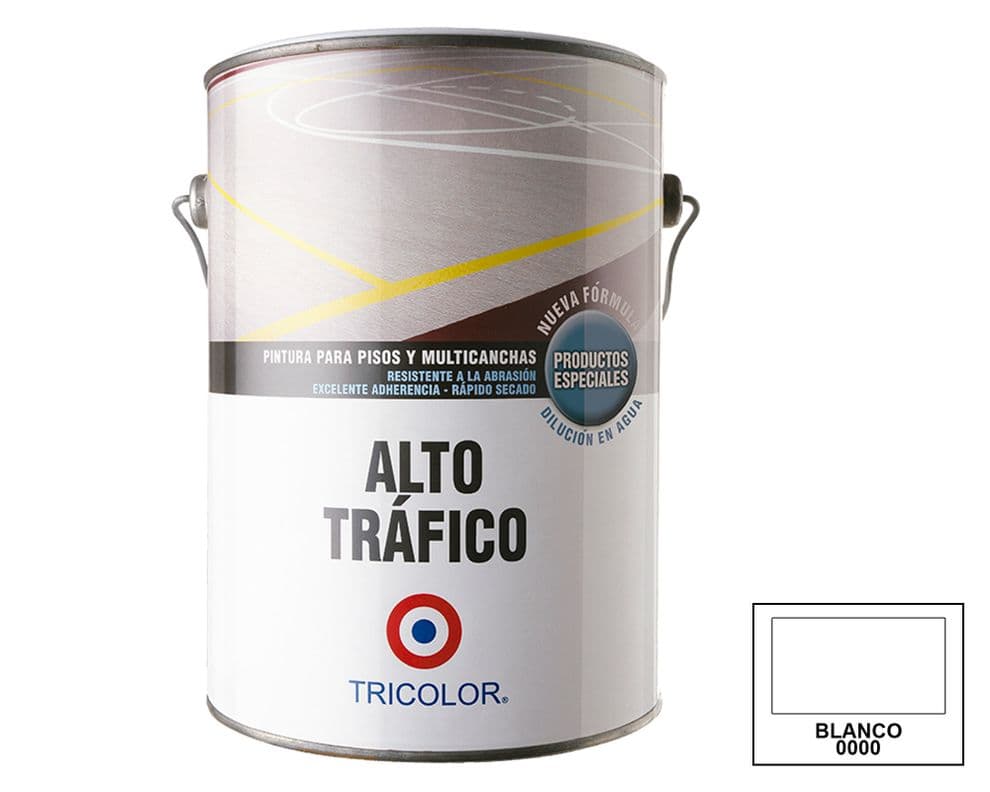 Pintura piso 1 galon Alto trafico blanco satin Tricolor