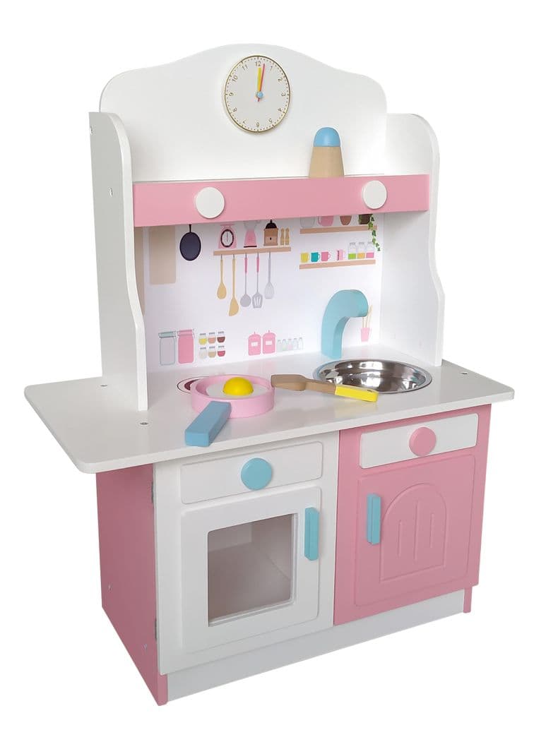Centro de Juegos Cocina de Madera Blanca con Accesorio