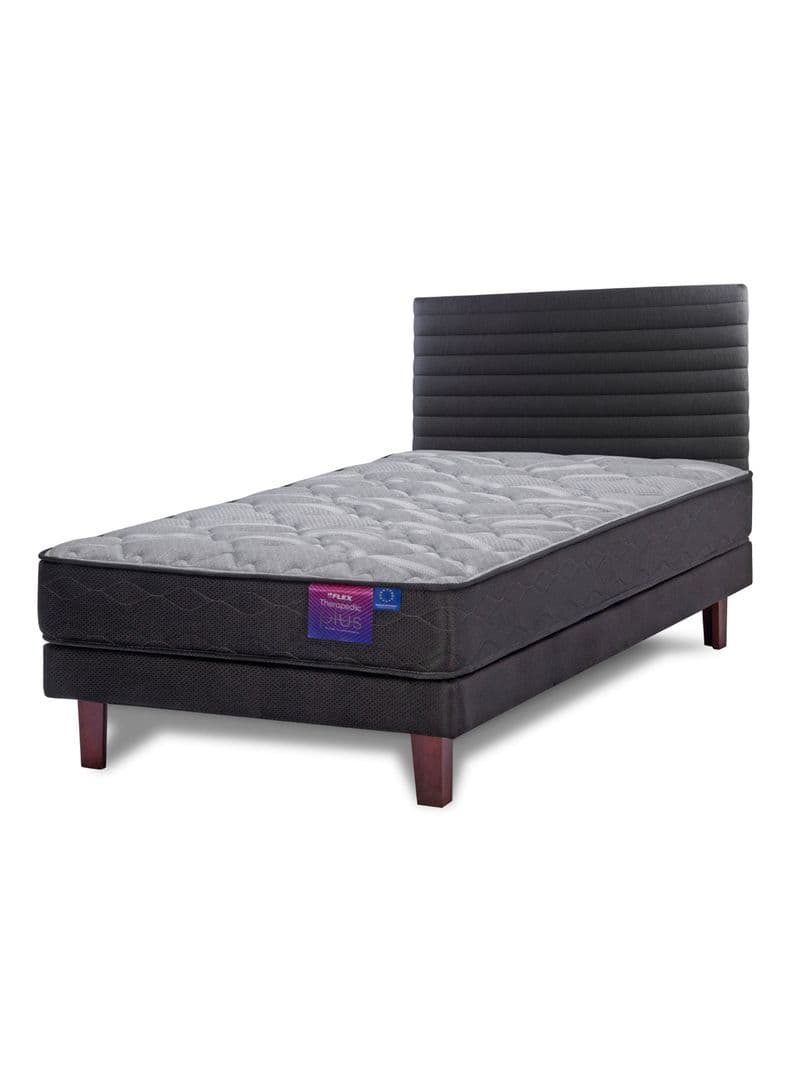 Cama Europea Therapedic Plus 1 Plaza Box + Respaldo Modern
