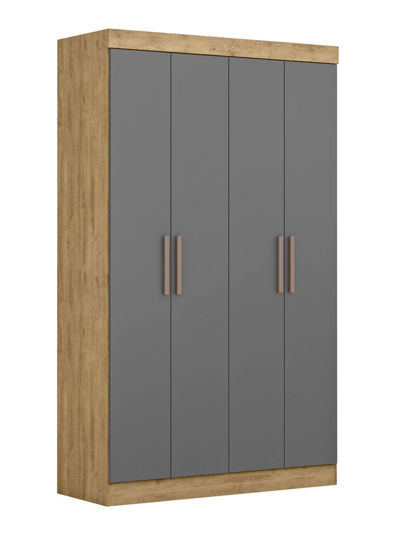 Closet Paris 4 Puertas 2 Cajones Gris