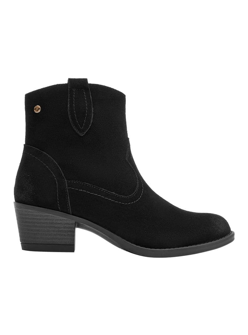 Botin Western Mujer Cuero Negro 39