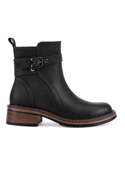 Botin Punta Redonda Mujer Negro 35