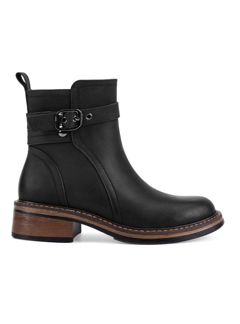 Botin Punta Redonda Mujer Negro 35