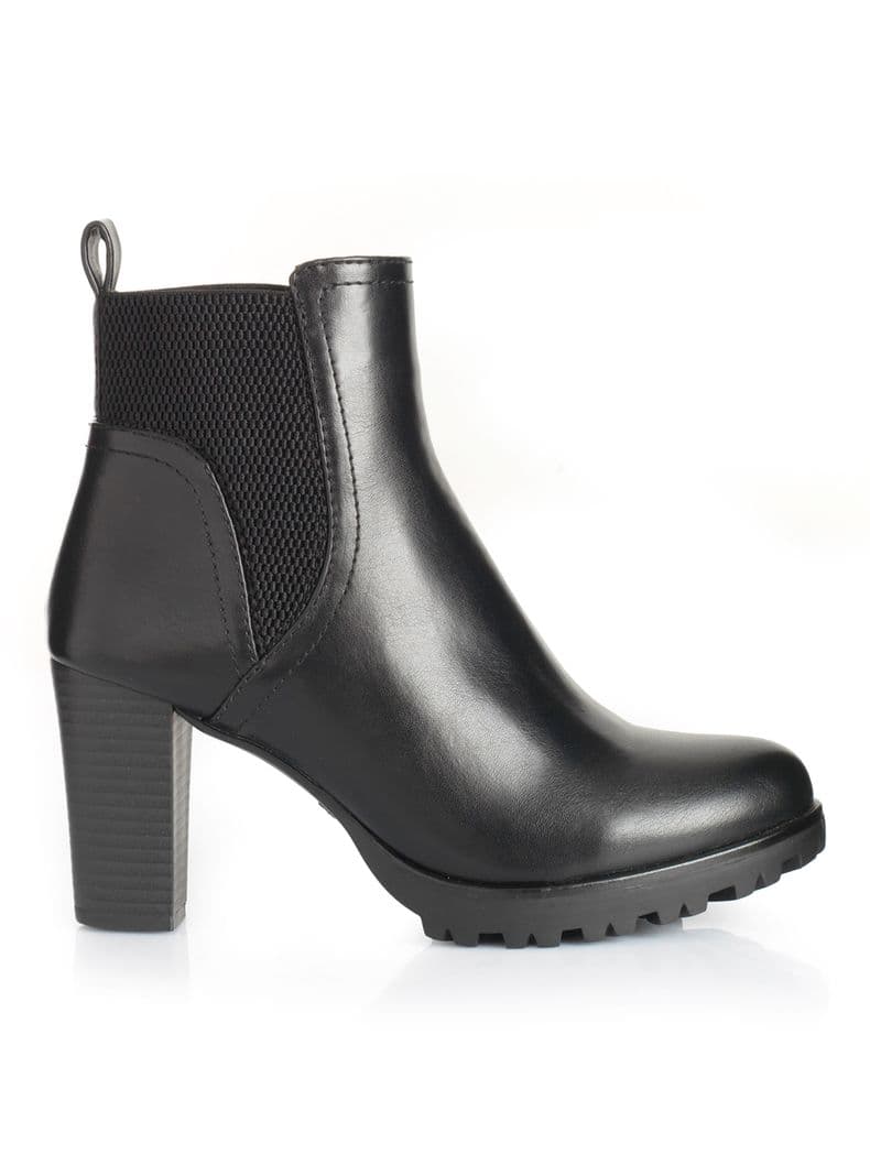 Botin Taco Alto Cono Mujer Negro 40