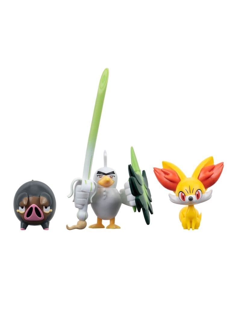Pack Figuras de Batalla Fennekin + Lechonk y Sirfetch d