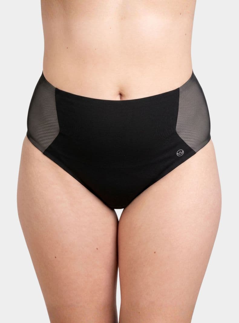 Hikini Microfibra Bondeado con Mesh Negro L