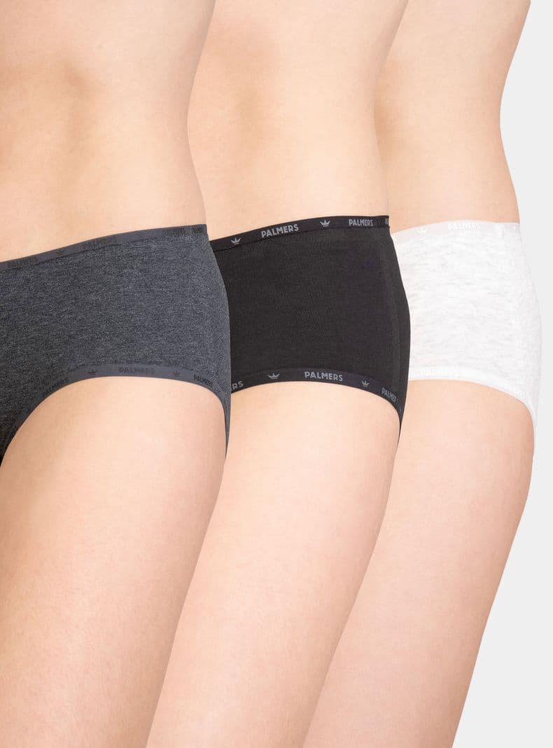 Pack 3 Pantaleta Algodon P34 Gris M